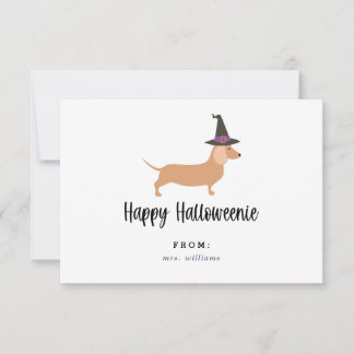 Happy Halloweenie Halloween Classroom Cards