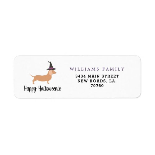 Happy Halloweenie Halloween Label