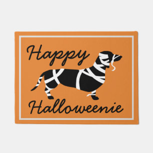 Happy Halloweenie Halloween Mummy Dachshund Doormat