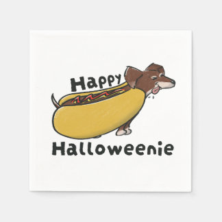 Happy Halloweenie Hotdog Dachshund Napkins