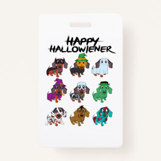 Happy Halloweenie Tee Halloween Dachshund Dog Idea Badge