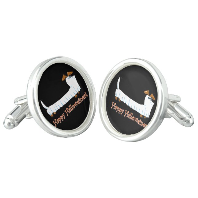 Happy-Halloweiner Cufflinks (Angled)