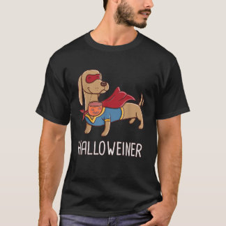 Happy Halloweiner Dachshund Dog Superhero Happy Ha T-Shirt