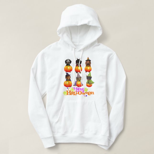 Happy Halloweiner Dachshund Halloween Costume T-Sh Hoodie (Design Front)
