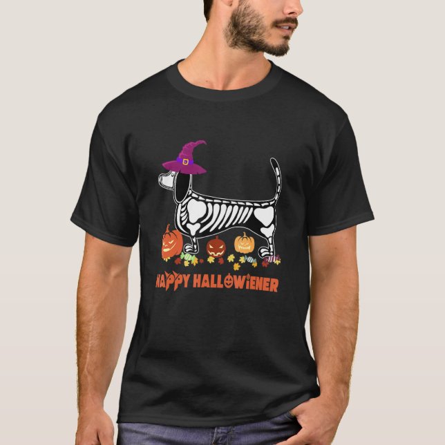 Happy Halloweiner Dachshund Halloween Costume T-Shirt (Front)