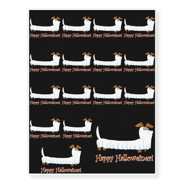 Happy-Halloweiner Temporary Tattoos (Front)