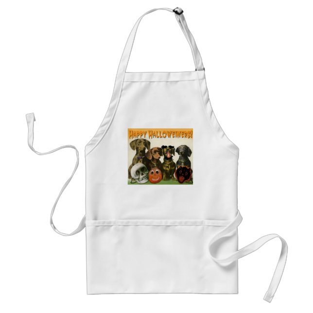 Happy Halloweiners Halloween Apron (Front)