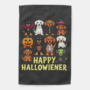 Happy Hallowiener Spooky Halloween Dog Weiner  Garden Flag