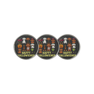 Happy Hallowiener Spooky Halloween Dog Weiner Golf Ball Marker