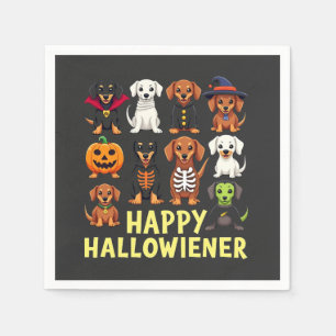 Happy Hallowiener Spooky Halloween Dog Weiner Napkins