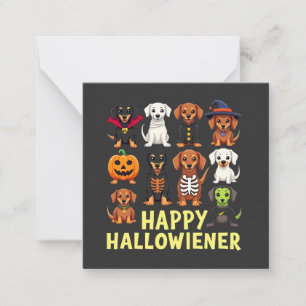 Happy Hallowiener Spooky Halloween Dog Weiner Note Card