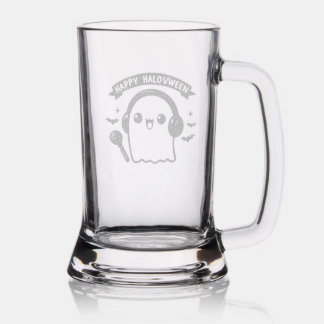 Happy Halovween Ghost Singer Halloween Music Fan Stein