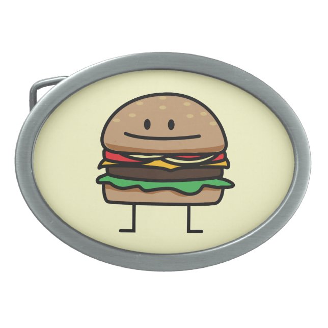 Happy Hamburger Belt Buckle (Front)