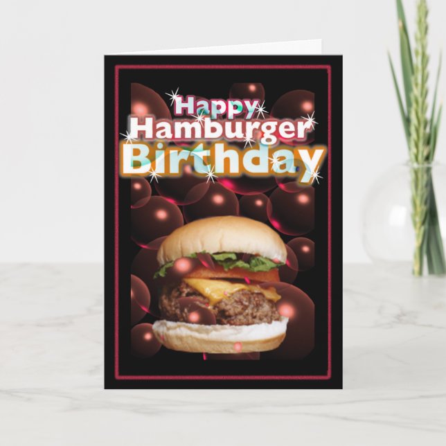 Happy Hamburger Birthday by Valxart Card (Front)