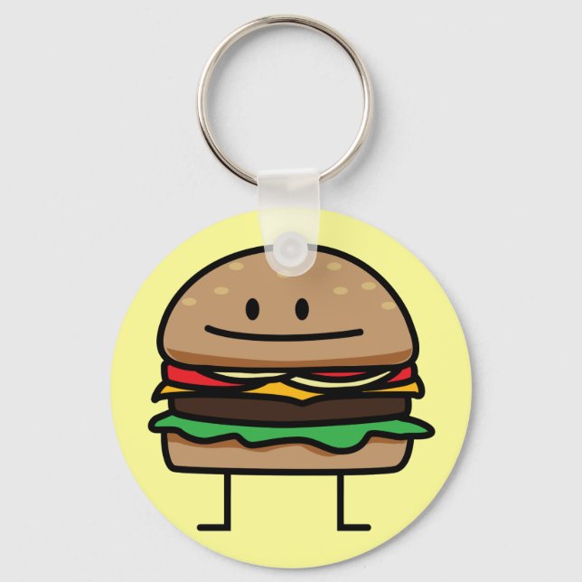 Happy Hamburger Keychain (Front)