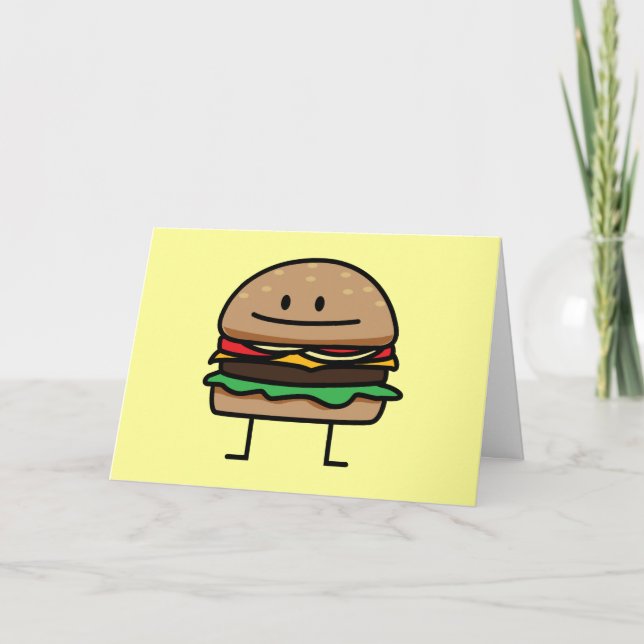 Happy Hamburger Letterpress Thank You Card (Front)