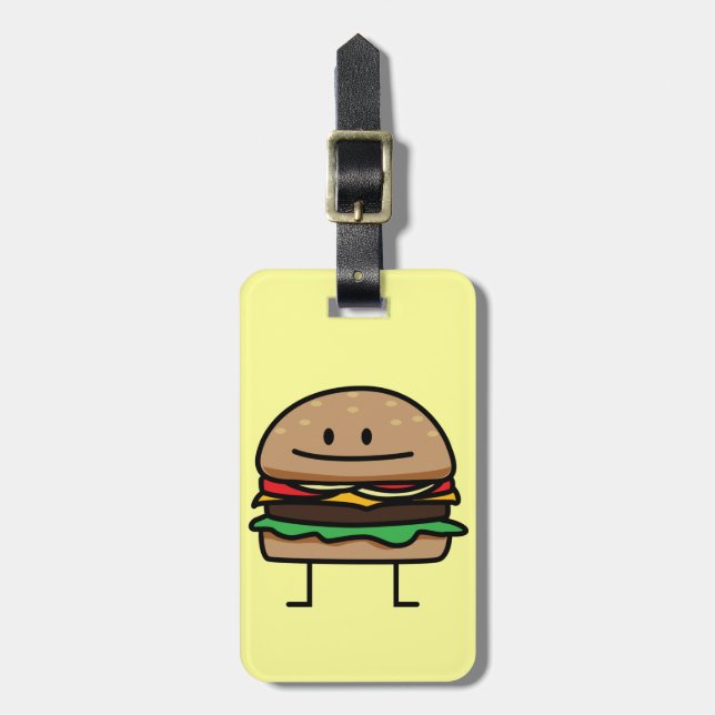 Happy Hamburger Luggage Tag (Front Vertical)