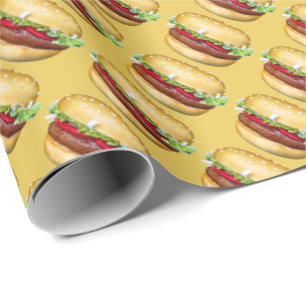 Happy Hamburger Wrapping Paper