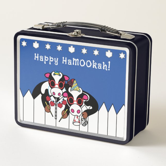 Happy HaMookah Cows Metal Lunch Box (Front)