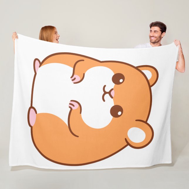 Happy Hamster Fleece Blanket (In Situ)