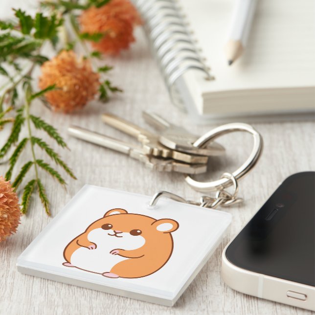 Happy Hamster Keychain (Front Right)