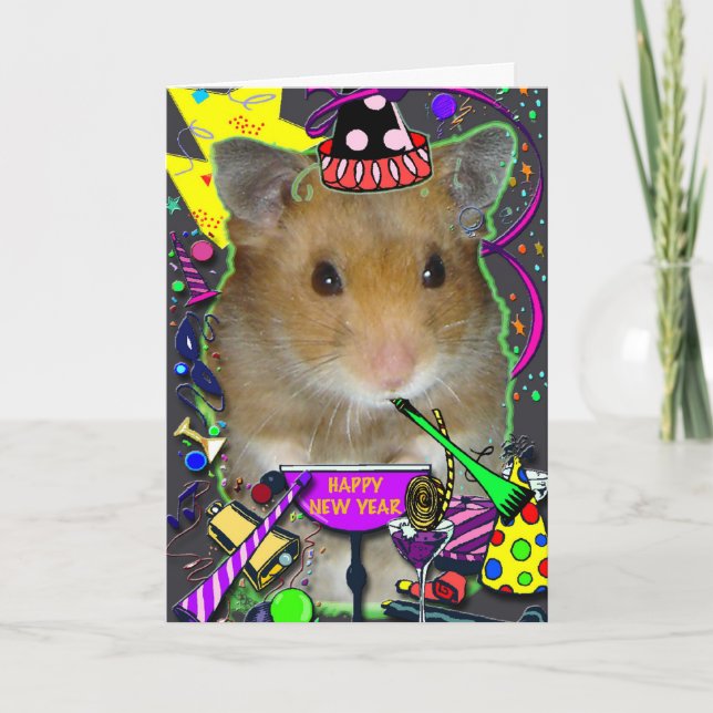 Happy Hamster New Year Card (Front)