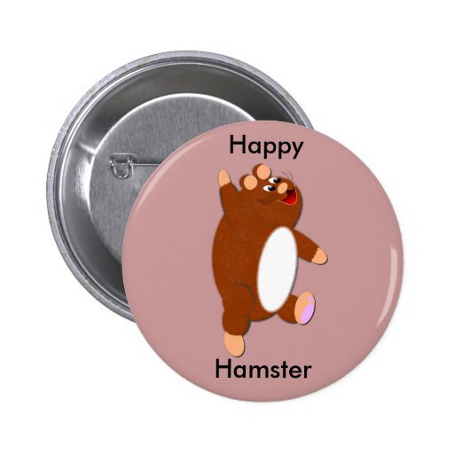 Happy, Hamster Pinback Button