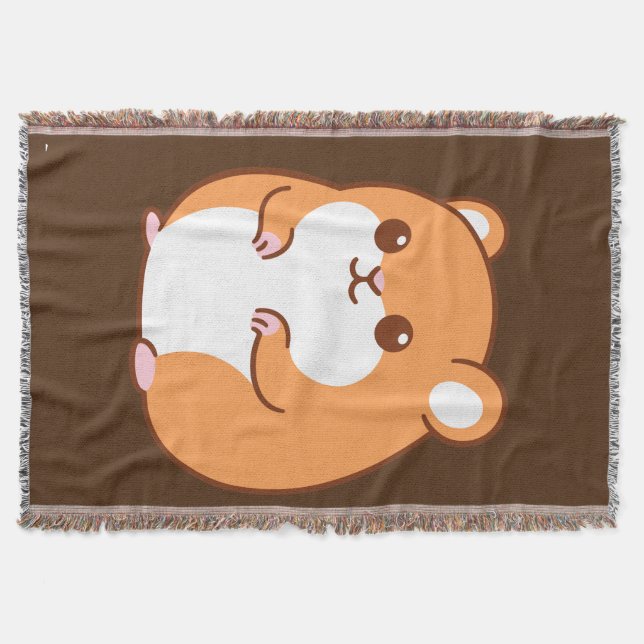 Happy Hamster Throw Blanket (Front)