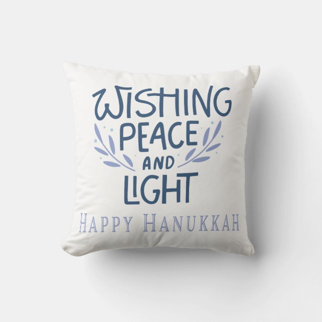 Happy Hamukkah Throw Pillow (Front)
