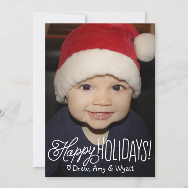 Happy Handwriting Holiday Photo Greeting Card