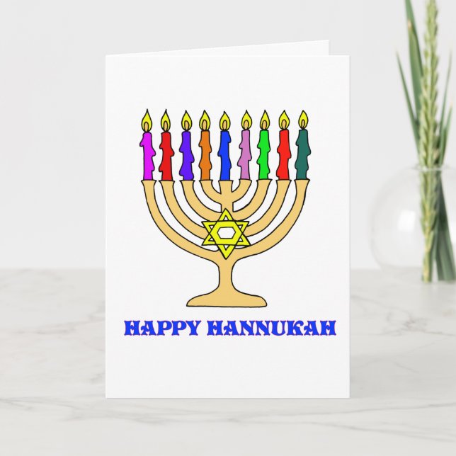 Happy Hannukah Menorah Card (Front)