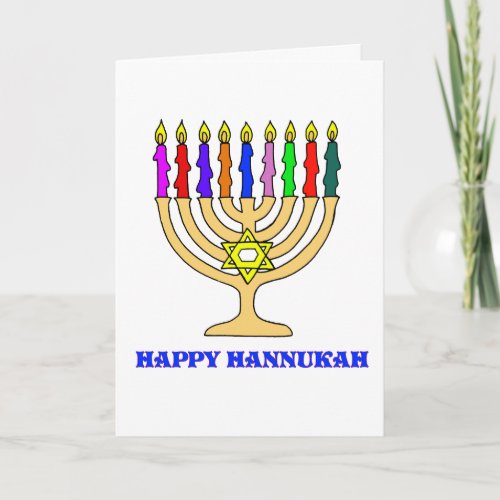 Happy Hannukah Menorah Card