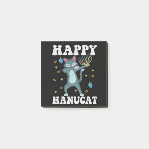 Happy Hanucat Funny Jewish Hanukkah Cat Gift Post_it Notes