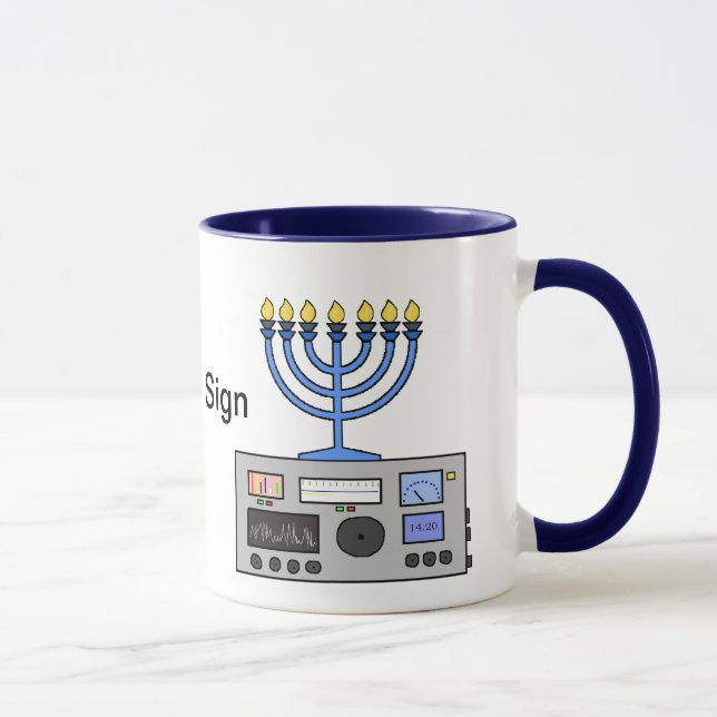 Happy Hanukah Ham Radio Mug (Right)