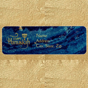 Happy Hanukah Menorah Label
