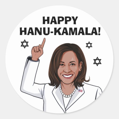 Happy HanuKamala Classic Round Sticker