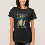 Happy Hanukcat Hanukkah Jewish Cat T-Shirt<br><div class="desc">Happy Hanukcat Hanukkah Jewish Cat Ugly Christmas Cool Fun</div>