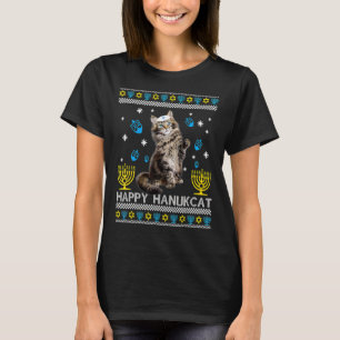 Happy Hanukcat Ugly Hanukkah Sweater Maine Coon Ca