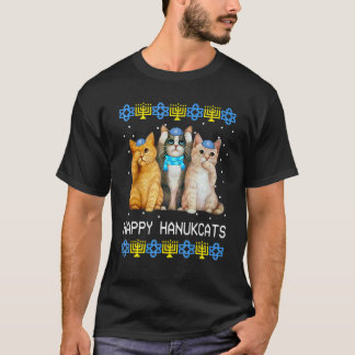 Happy Hanukcats Jewish Cat   Hanukkah Kids Women T-Shirt