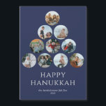 Happy Hanukkah 10 Photo Magnet Blue<br><div class="desc">The greeting cards that your friends and family will keep and enjoy for years to come! Can't pick just one or two of your favorite family photos? These 5" x 7" refrigerator magnets feature placeholders for 10 of your favorite photos, family name and year. The photos are all round in...</div>