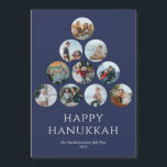 Happy Hanukkah 10 Photo Magnet Blue<br><div class="desc">The greeting cards that your friends and family will keep and enjoy for years to come! Can't pick just one or two of your favorite family photos? These 5" x 7" refrigerator magnets feature placeholders for 10 of your favorite photos, family name and year. The photos are all round in...</div>