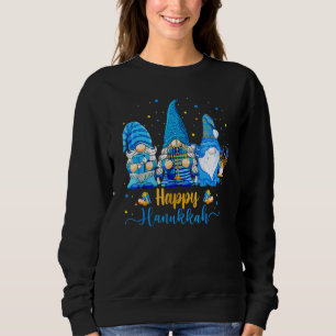 Happy Hanukkah 2021 Gnome Menorah Dreidel Ugly Chr Sweatshirt