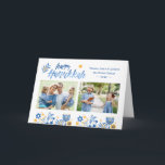 Happy Hanukkah 2 Photo Holiday Card<br><div class="desc">Send your Wishes with this Photo Holiday Card that feature a Watercolor Happy Hanukkah Script and Jewish Holiday Symbols to highlight your greeting message.</div>