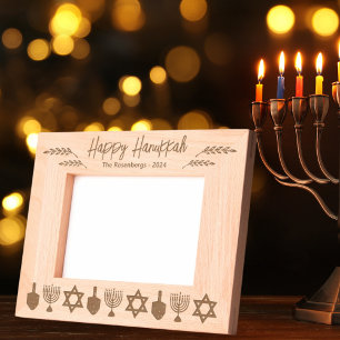 Happy Hanukkah 5x7 Personalized Engraved Frames