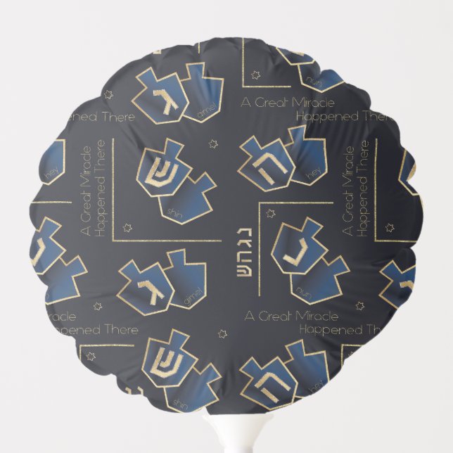 Happy Hanukkah 6" Round Balloon A Great Miracle (Front)