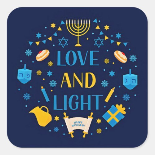 Happy Hanukkahall jewish holidays Square Sticker