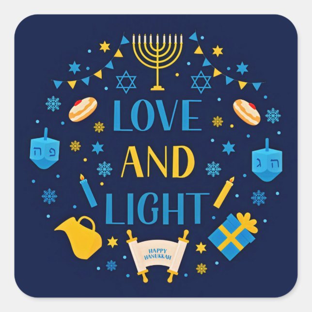 Happy Hanukkah,all jewish holidays,. Square Sticker (Front)