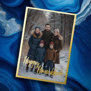 Happy Hanukkah and Your Photo Foil Holiday Card