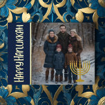 Happy Hanukkah and Your Photo Menorah Foil Holiday Card<br><div class="desc">Happy Hanukkah and Your Photo Menorah</div>