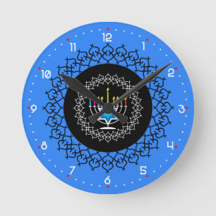 Happy Hanukkah - beautiful design Round Clock